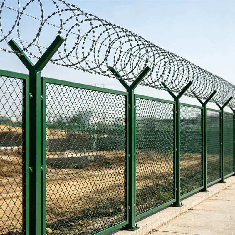 Y Post Concertina Razor Wire Frame Mesh