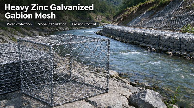 Heavy-Duty Galvanized Gabion Mesh & Gabion Box for Water Conservancy Projects